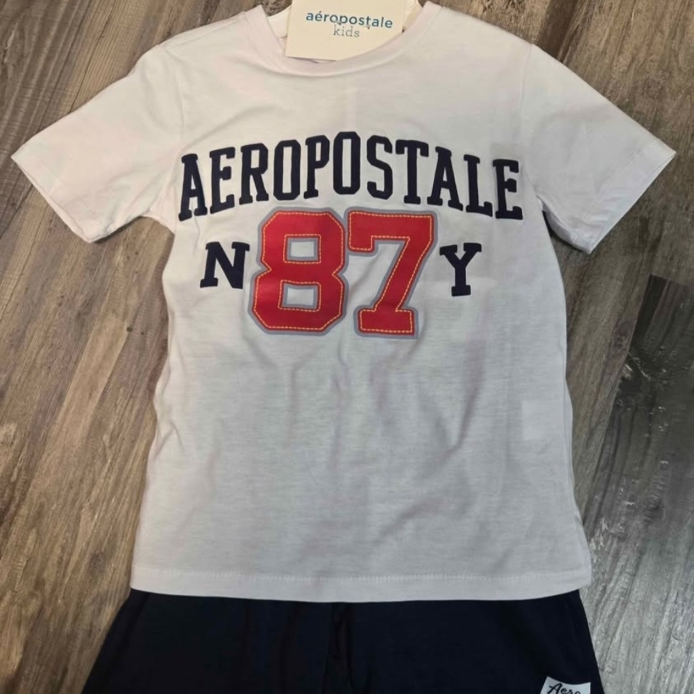 Aeropostale Kids White Tee with Red and Blue Graphic